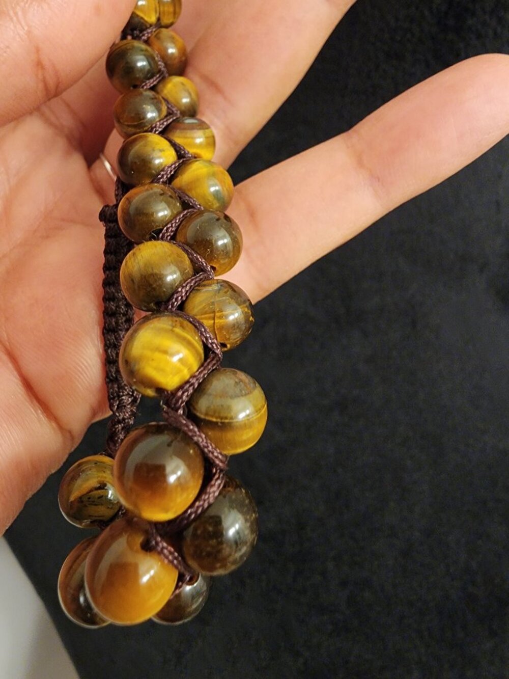 Unisex Adjustable Tiger's Eye Gemstone Bracelet